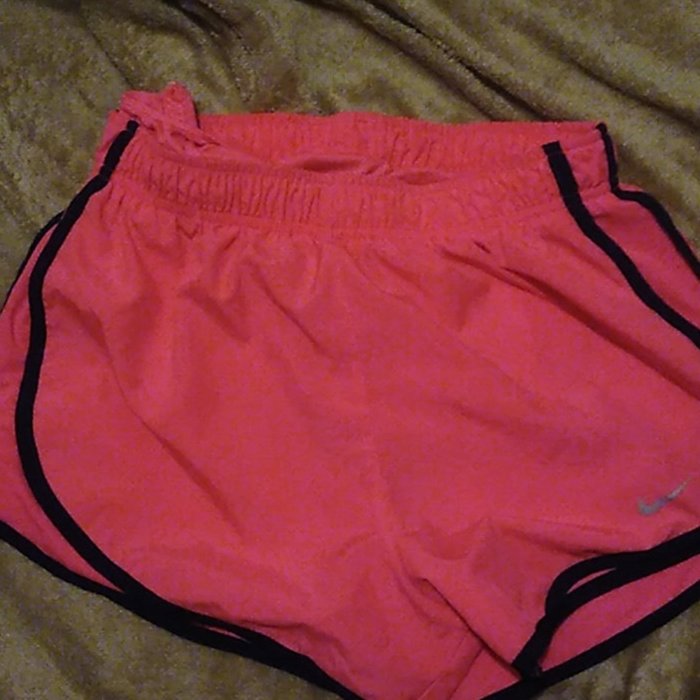 Pink with navy blue stripes Nike shorts